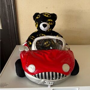 Build-A-Bear Black and Red Plush Car with Bear